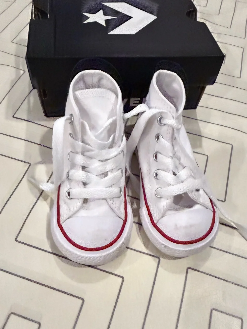 Converse Kids White Canvas High-Top Sneakers